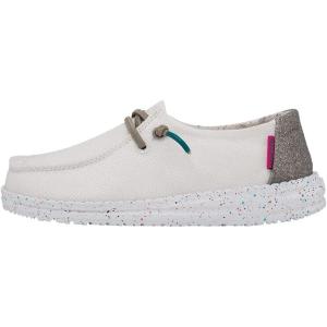 imageHey Dude Girls Wendy Youth Multiple Sizes ampamp Colors  Girls Shoes  Girls Lace Up Loafers  Lightweight ampamp ComfortableDisco White