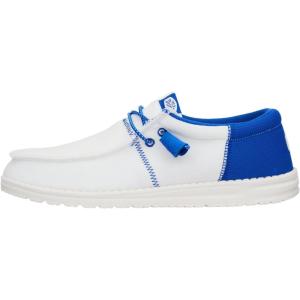 imageHey Dude Mens WallyTri Varsity Sport Mesh  Mens Shoes  Men Slipon Loafers  Comfortable ampamp LightWeightWhiteBlue
