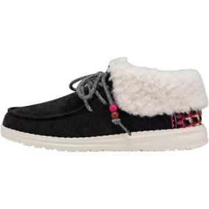 imageHey Dude Womens Britt  Womens Shoes  Womens Lace Up Boots  Comfortable ampamp LightWeightCorduroy Black