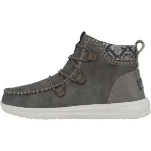 imageHey Dude Womens Eloise Leather Ankle BootRecycled Leather Granite Grey