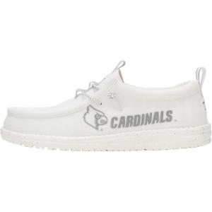 imageHEYDUDE Wally Collegiate Whites Mens Shoes Mens Slipon Loafers Comfortable ampamp LightWeightLouisville Cardinals WhiteRed