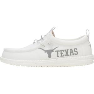 imageHEYDUDE Wally Collegiate Whites Mens Shoes Mens Slipon Loafers Comfortable ampamp LightWeightTexas Longhorns Burnt OrangeWhite