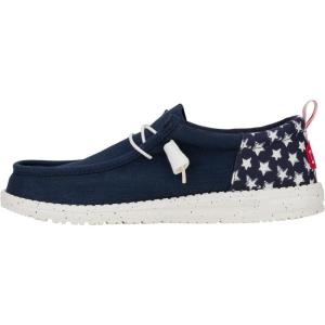 imageHey Dude Mens Wally Funk Americana  Mens Shoes  Men Slipon Loafers  Comfortable ampamp LightWeightStars Navy Blazer