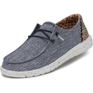 imageHey Dude Womens Wendy Chambray LaceUp LoaferLapis Blue