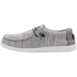 imageHey Dude Mens Wally Stretch  Mens Loafers  Comfortable ampamp LightWeightGray and White
