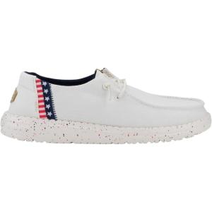 imageHEYDUDE Womens Wendy Canvas Womens Shoes Womens Slipon Loafers Comfortable ampamp LightWeightAmericana Splatter WhiteBlue