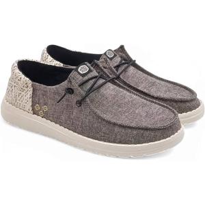 imageHEYDUDE Womens Wendy Canvas Womens Shoes Womens Slipon Loafers Comfortable ampamp LightWeightBlackMulti