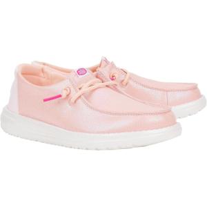 imageHey Dude Kids Wendy Iridescent Sparkle Little KidBig Kid  Loafers for Kids  Canvas Upper  Cotton LiningPink