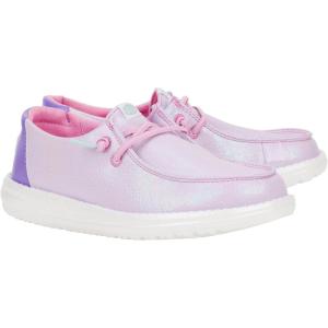 imageHey Dude Kids Wendy Iridescent Sparkle Little KidBig Kid  Loafers for Kids  Canvas Upper  Cotton LiningPurple