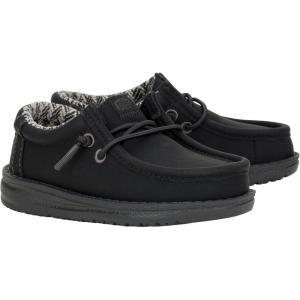 imageHEYDUDE Mens Wally Classic Little Big Kid LoaferBlackCharcoal