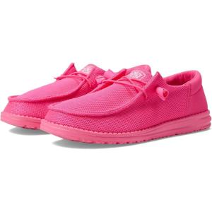 imageHEYDUDE Womens Wendy Canvas Womens Shoes Womens Slipon Loafers Comfortable ampamp LightWeightElectric Pink