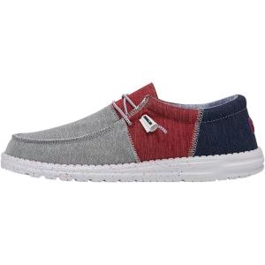 imageHEYDUDE Womens Wendy Canvas Womens Shoes Womens Slipon Loafers Comfortable ampamp LightWeightFans Red White Blue