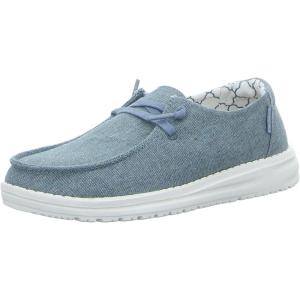 imageHEYDUDE Womens Wendy Canvas Womens Shoes Womens Slipon Loafers Comfortable ampamp LightWeightSparkling Blue Stone