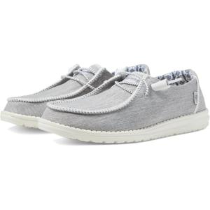 imageHEYDUDE Womens Wendy Canvas Womens Shoes Womens Slipon Loafers Comfortable ampamp LightWeightWhite Melange
