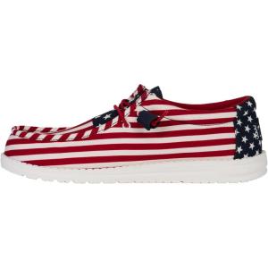 imageHey Dude Wally Patriotic Mens Shoes Slipon Loafers Comfortable ampamp LightWeightAmerican Flag
