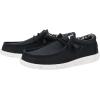 imageHEYDUDE Mens Wally Stretch Canvas Loafers  Comfortable Lightweight SlipOn Shoes for Men  Casual Walking Travel ampamp Everyday ComfortBlackWhite
