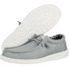 imageHEYDUDE Mens Wally Stretch Canvas Loafers  Comfortable Lightweight SlipOn Shoes for Men  Casual Walking Travel ampamp Everyday ComfortLight Grey