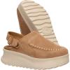 imageHEYDUDE Womens Delray Suede Platform Clog  Boho Style Elevated Casual SlipOn Shoes with Adjustable Strap  Lightweight Comfortable Suede Clogs for Women  Stylish Everyday FootwearTan
