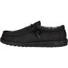 imageHEYDUDE Mens Wally Stretch Canvas Loafers  Comfortable Lightweight SlipOn Shoes for Men  Casual Walking Travel ampamp Everyday ComfortBlackBlack
