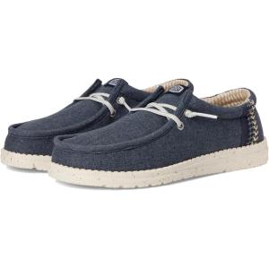 imageHEYDUDE Mens Wally Break Brushed Linen Little Big Kid SlipOnNavy