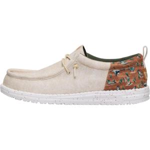 imageHEYDUDE Mens Wally Funk Duck Print SlipOn Loafers  Lightweight Comfortable Casual ShoesWood AshMulti