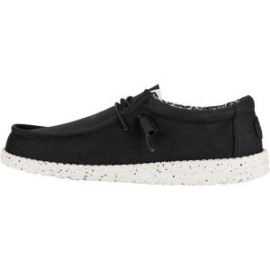 imageHEYDUDE Mens Wally Stretch Canvas Loafers  Comfortable Lightweight SlipOn Shoes for Men  Casual Walking Travel ampamp Everyday ComfortBlackWhite