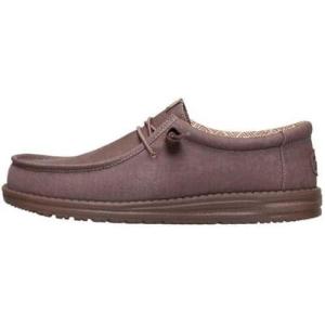 imageHEYDUDE Mens Wally Stretch Canvas Loafers  Comfortable Lightweight SlipOn Shoes for Men  Casual Walking Travel ampamp Everyday ComfortDeep Taupe