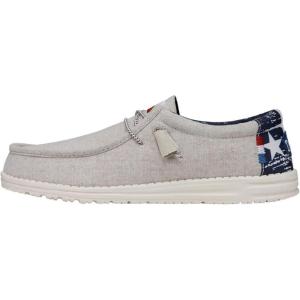 imageHEYDUDE Mens Wally Stretch Canvas Loafers  Comfortable Lightweight SlipOn Shoes for Men  Casual Walking Travel ampamp Everyday ComfortOffwhite