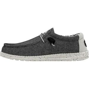 imageHEYDUDE Mens Wally Stretch Canvas Loafers  Comfortable Lightweight SlipOn Shoes for Men  Casual Walking Travel ampamp Everyday ComfortOpal Black