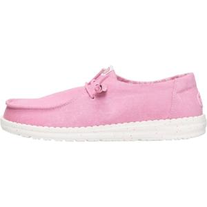 imageHEYDUDE Wendy Stretch Canvas Womens Shoes Womens Slipon Loafers Comfortable ampamp LightWeightFoxglove Pink