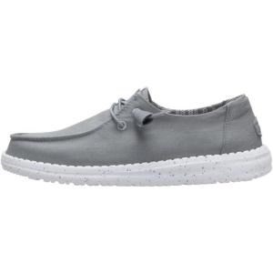 imageHEYDUDE Wendy Stretch Canvas Womens Shoes Womens Slipon Loafers Comfortable ampamp LightWeightMonument Grey