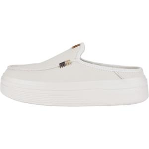 imageHEYDUDE Womens Austin Lift Platform Mule  Casual SlipOn Shoes  Lightweight Comfortable Stylish Everyday FootwearWhite Leather