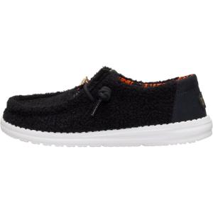 imageHEYDUDE Womens Wendy Black Cat  Halloween Shoes for Women Cozy Sherpa SlipOn Loafers with Cute Cat Ears ampamp Face  Lightweight Comfortable Casual Fall Footwear for Women ampamp GirlsBlack