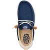 imageHEYDUDE Mens Wally Craft Linen SlipOn Loafers  Lightweight Comfortable Shoes  Travel Ready Casual Walking SneakersSargasso BlueWhite