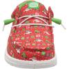imageHEYDUDE Mens Wally Holiday SlipOn Loafers  Lightweight Comfortable Casual ShoesRedGreenMulti