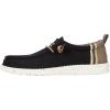 imageHEYDUDE Mens Wally Craft Linen SlipOn Loafers  Lightweight Comfortable Shoes  Travel Ready Casual Walking SneakersBlackWalnut