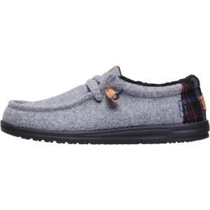 imageHEYDUDE Mens Wally Cozy Plaid Downtown  Sherpa Lined SlipOn Loafers for Men Lightweight ampamp ComfortableSmoke GreyMulti