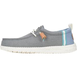 imageHEYDUDE Mens Wally Craft Linen SlipOn Loafers  Lightweight Comfortable Shoes  Travel Ready Casual Walking SneakersMonument GreyFaded Denim
