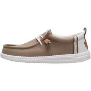 imageHEYDUDE Mens Wally Craft Linen SlipOn Loafers  Lightweight Comfortable Shoes  Travel Ready Casual Walking SneakersTimberSilver Birch
