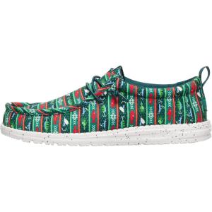 imageHEYDUDE Mens Wally Holiday SlipOn Loafers  Lightweight Comfortable Casual ShoesPine GreenMulti