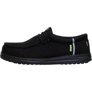 imageHEYDUDE Mens Wally Work CT  MetalFree Composite Toe  WaterRepellent SlipResistant Work Shoes  AllDay ComfortBlackBlack