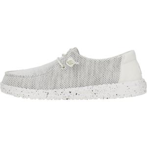 imageHEYDUDE Wendy Stretch Sox Womens Shoes Womens Slipon Loafers Comfortable ampamp LightWeightStone White