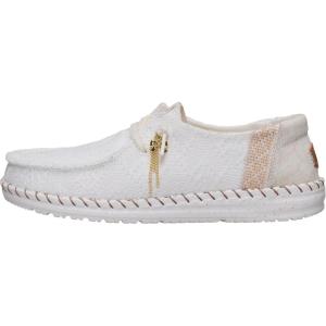 imageHEYDUDE Womens Wendy Boho Knit  Womens Lightweight Casual SlipOn Loafers  Comfortable Everyday ShoesWhite