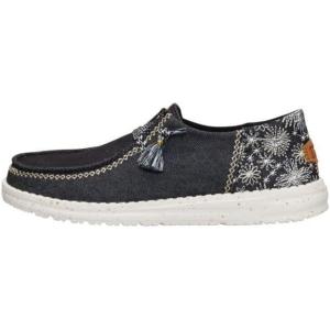 imageHEYDUDE Womens Wendy Funk Embroidered Floral SlipOn Loafers  Lightweight Comfortable EasyOn Casual ShoesBlack