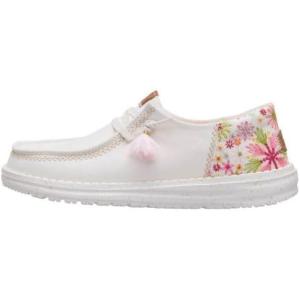 imageHEYDUDE Womens Wendy Funk Embroidered Floral SlipOn Loafers  Lightweight Comfortable EasyOn Casual ShoesIvoryMulti