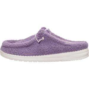 imageHEYDUDE Womens Wendy Sherpa SlipOn Mules  Lightweight Comfortable Shoes for Travel ampamp Casual WearPurple Ash