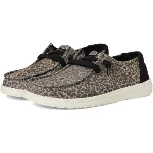 imageHEYDUDE Womens Wendy Sparkle Animal Print SlipOn Loafers  Lightweight Comfortable Walking Shoes for WomenLeopard