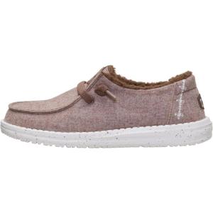 imageHEYDUDE Womens Wendy Wool Cozy SlipOn Loafers  Comfortable Lightweight Shoes with Sherpa Lining for All Day ComfortWalnut