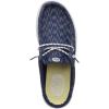 imageHEYDUDE Wally Slip Jersey Jacquard Mens Lightweight Comfortable Mules with Elastic Laces  Casual Everyday WearNavy BlazerWhite