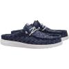 imageHEYDUDE Wally Slip Jersey Jacquard Mens Lightweight Comfortable Mules with Elastic Laces  Casual Everyday WearNavy BlazerWhite